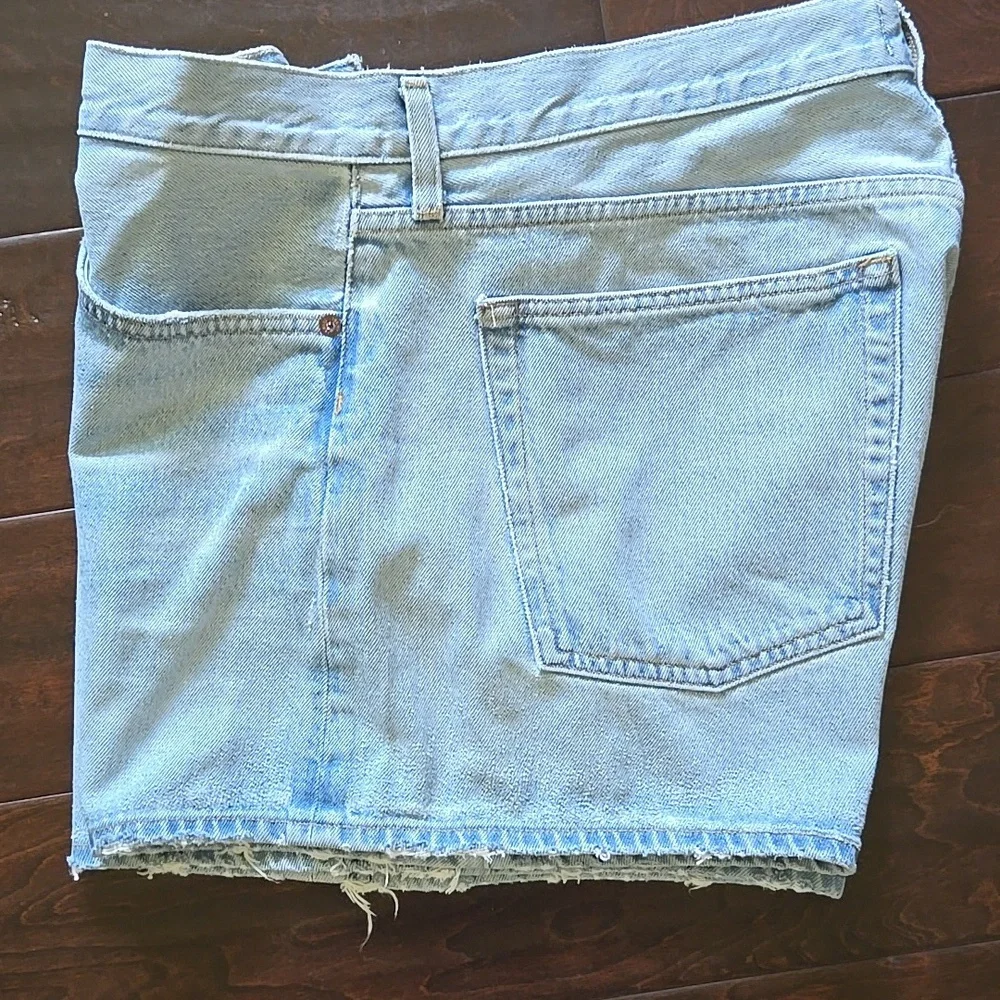 Agolde Light Blue Denim Jean Shorts